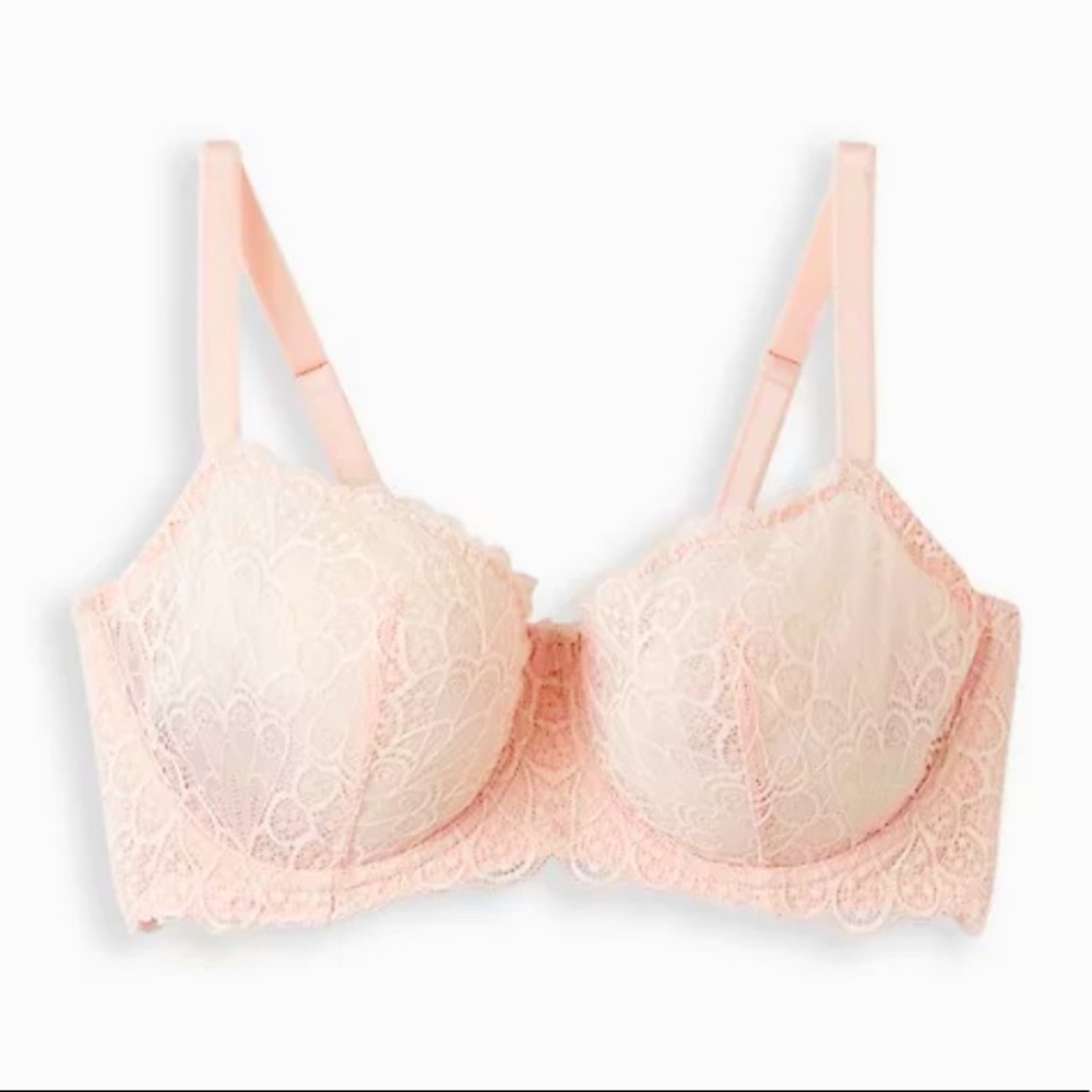 Torrid Balconette Bra! Pink Lace! Size 38C! NWT!